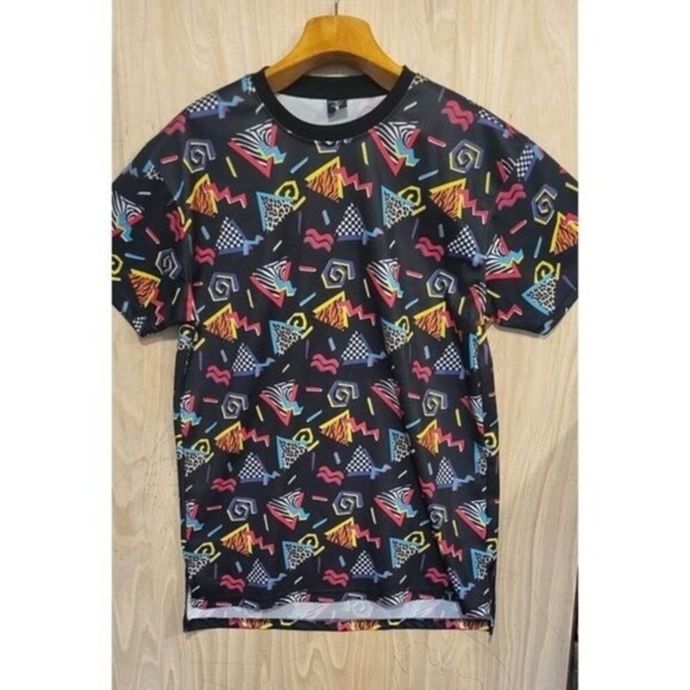 Screenshot Mens Retro 90s Geometric T-Shirt XL. Hipster Clubwear, Arcade Vibes.